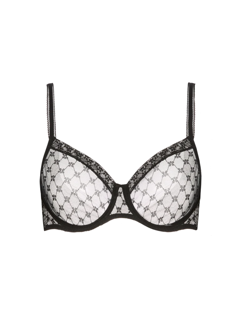 Simone Pérèle Plume Plunging Moulded Underwire Bra in Black