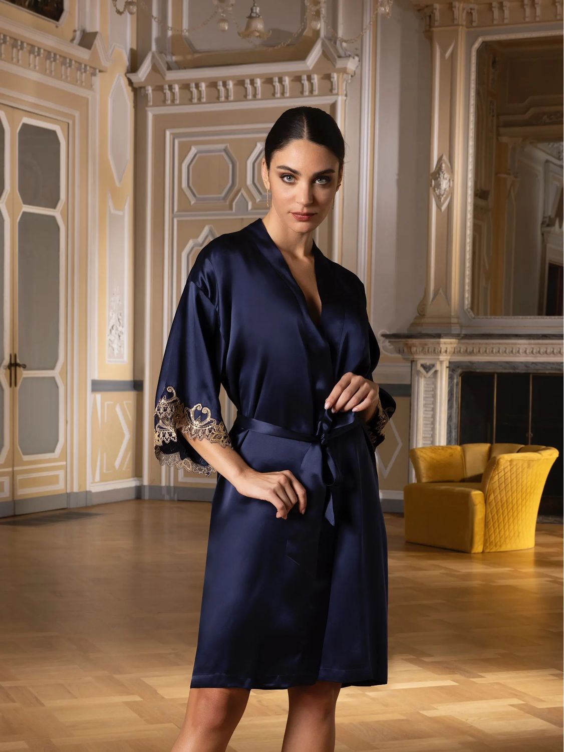 Lise Charmel Grand Soir Saphir Robe in Marine Or