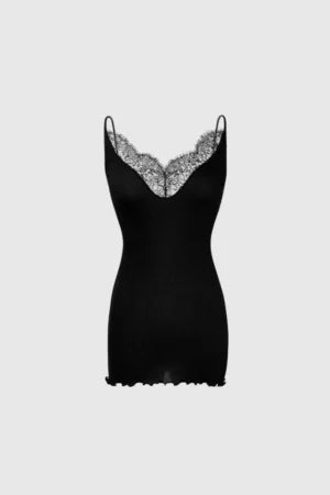 Manito Latica Knit Chemise in Black
