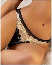 Lise Charmel Splendeur Soie Mid-Rise Thong in Splendeur Marine