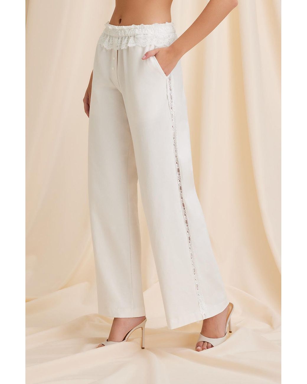 Scarlett Gasque Cotton Kisses Daydream Cotton Trouser in Ecru