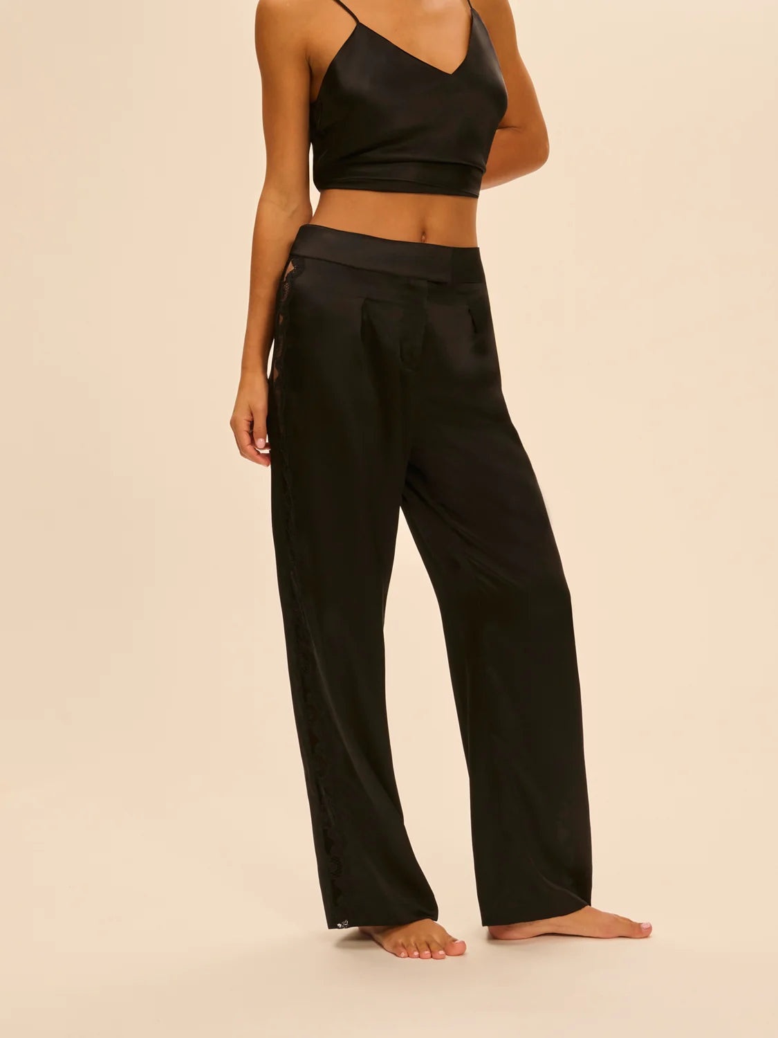 Simone Pérèle Love Me Silk Trousers in Black