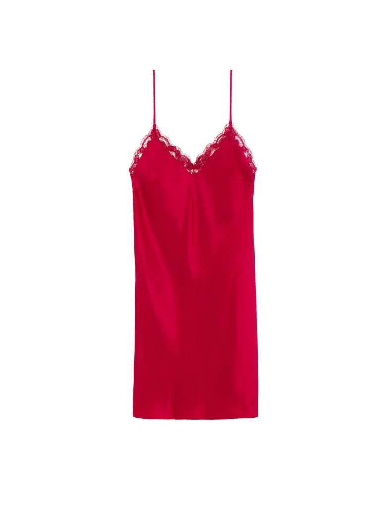 Simone Pérèle Love Me Silk Night Dress in Opera Red