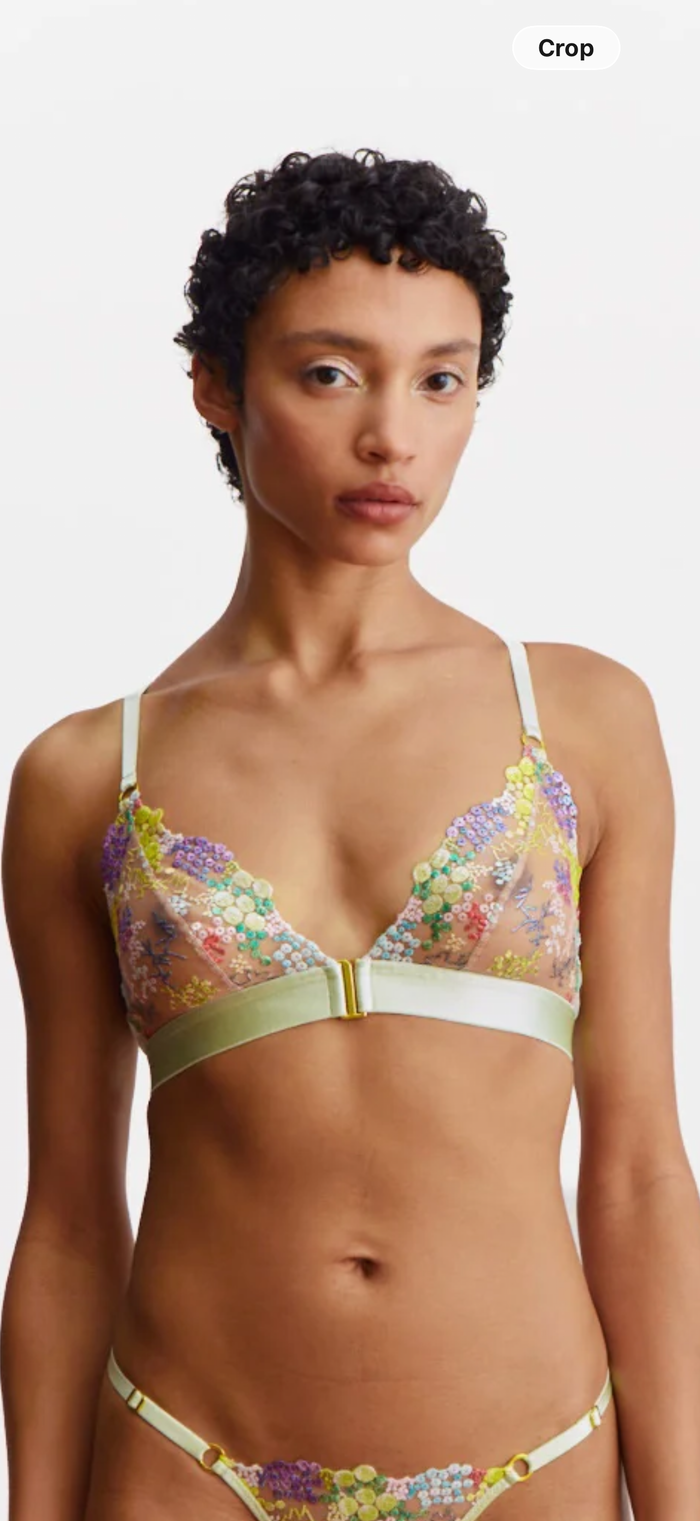 Somewhere Never Sparkle & Shine Bralette in Pastel Green