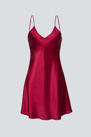 Manito Basal Silk Chemise in Wine Red