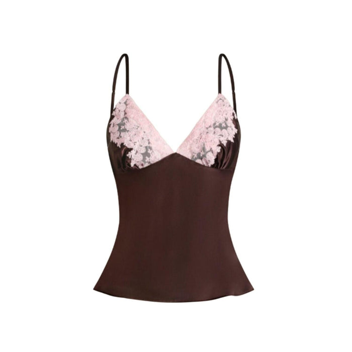Scarlett Gasque AW26 The Jayne Camisole Pajama Top in Chocolate Plum Silk