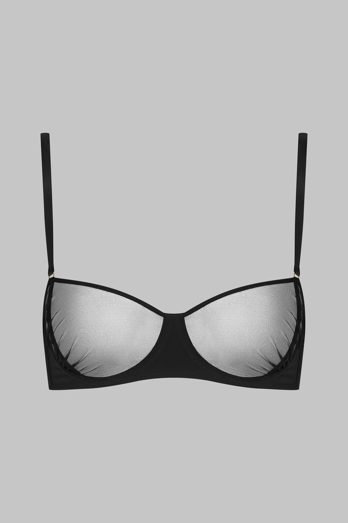 Scandale x Maison Close Nuit Fauve Balconnet Wire Bra in Black