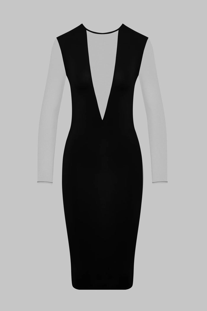 Scandale x Maison Close Pure Tentation V Collar Midi Dress