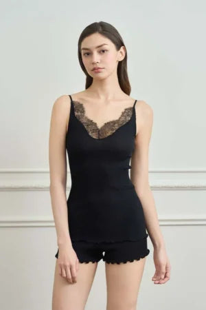 Manito Latica Knit Camisole in Black